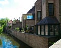 Charming houses on Canals in old Bruges, Belgium