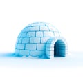 A charming igloo made of ice blocks sits on a snowy landscape Royalty Free Stock Photo