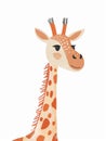 Charming illustrated giraffe with playful expression. Royalty Free Stock Photo