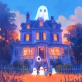 Ghostly Fun at Haunted Mansion Royalty Free Stock Photo