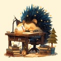 Crafty Hedgehog Writing Retreat - A Haven for Creativity Royalty Free Stock Photo