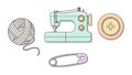 Sewing and Crafting Tools Collection - Flat Design Illustration Royalty Free Stock Photo