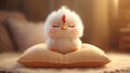 Cute Chick Resting on a Pillow Royalty Free Stock Photo
