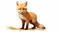 Charming Illustration Of Red Fox Cub In Studio Ghibli Style