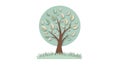 Paper Cutout Tree Illustration Royalty Free Stock Photo
