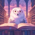 The Ultimate Librarian: A Snowy Owl\'s Story Royalty Free Stock Photo
