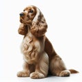 Image of isolated cocker spaniel against pure white background, ideal for presentations