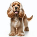 Image of isolated cocker spaniel against pure white background, ideal for presentations