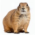 Focused prairie dog portrait showcasing its unique facial features on white background Royalty Free Stock Photo