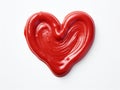 Love Served: Artistic Heart Shape Created With Ketchup On Pristine White Canvas