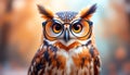 Wise Owl in Glasses: Adorable Generative AI Image Royalty Free Stock Photo
