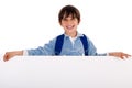 Charming kid holding blank board Royalty Free Stock Photo