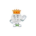 A charming King of fibrobacteres cartoon character design with gold crown