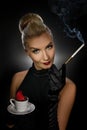 Charming lady with coffe cup Royalty Free Stock Photo