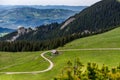 Landscape with a lonely house in Rarau Mountains, Romania Royalty Free Stock Photo