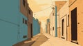 Charming Lane Illustration: Minimal, Colorful Art Inspired By France Alleyway