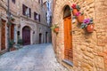 Charming little tight narrow streets of Volterra town