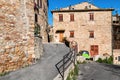 Charming little tight narrow streets of Volterra town Royalty Free Stock Photo