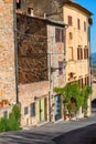 Charming little tight narrow streets of Volterra town Royalty Free Stock Photo