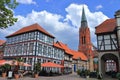 Historic Market Square and Saint Martin Church of Nienburg on the Weser, Lower Saxony, Germany