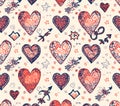 Charming Love Hearts Pattern Seamless Design for Romantic Projects Valentines Celebrations Festive Decor Element Royalty Free Stock Photo