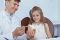 Beautiful young girl visiting dentist Royalty Free Stock Photo