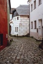 Charming Medieval Village Street in Czech Republic