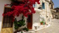 Charming Mediterranean street scene Kritsa village, Crete, Greece Royalty Free Stock Photo