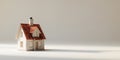 Charming miniature house with brick roof and chimney Royalty Free Stock Photo
