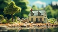 Charming Miniature House By The Lake: A Nostalgic Rendering