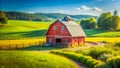 Charming Miniature Rustic Barn Workshop in a Picturesque Countryside Setting A TiltShift Photography Masterpiece Royalty Free Stock Photo