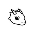Cute Cartoon Dragon Head Icon Vector Illustration Royalty Free Stock Photo