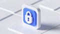 3D Finance Security Icon with Dollar Padlock and Digital Charts - Data Protection Concept (Generated by AI Royalty Free Stock Photo