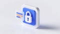 3D Finance Security Icon with Dollar Padlock and Digital Charts - Data Protection Concept (Generated by AI Royalty Free Stock Photo