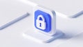 3D Finance Security Icon with Dollar Padlock and Digital Charts - Data Protection Concept (Generated by AI Royalty Free Stock Photo