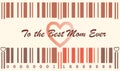 Charming Mother's Day Card with Heart-Shaped Barcode and Warm Color Palette