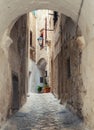 Charming narow streets of Polignano a Mare, Puglia, Italy Royalty Free Stock Photo