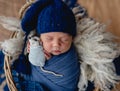 Charming newborn baby boy sleeping Royalty Free Stock Photo