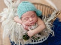 Charming newborn baby boy sleeping Royalty Free Stock Photo