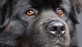 Charming Newfoundland Dog with Sparkling Honeycolored Eyes Captured in Calm Studio Setting Royalty Free Stock Photo