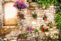 Floral streets of old towns in Italy Royalty Free Stock Photo