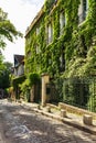 Charming old street of Montmartre hill. Paris, France Royalty Free Stock Photo