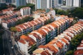 Charming old town roofs of Singapore captured in an aerial