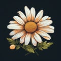 Charming Orange Daisy Logo On Black Background