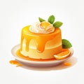 Charming Orange Souffle Cakes With Detailed Shading And Charming Character Illustrations