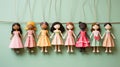 Charming Paper Dolls in Pastel Dresses: Whimsical Playtime