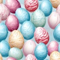 Charming pastel easter seamless pattern with delightful elements on a captivating vector background