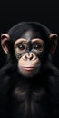 Charming Photorealistic Chimp Portrait For Mobile Phone Lock Screen Royalty Free Stock Photo