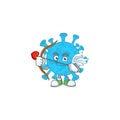 Charming picture of coronavirus backteria Cupid mascot design concept with arrow and wings