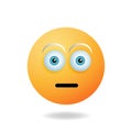 Charming picture of emoticon mascot design concept with shocked expression. Mascot logo design